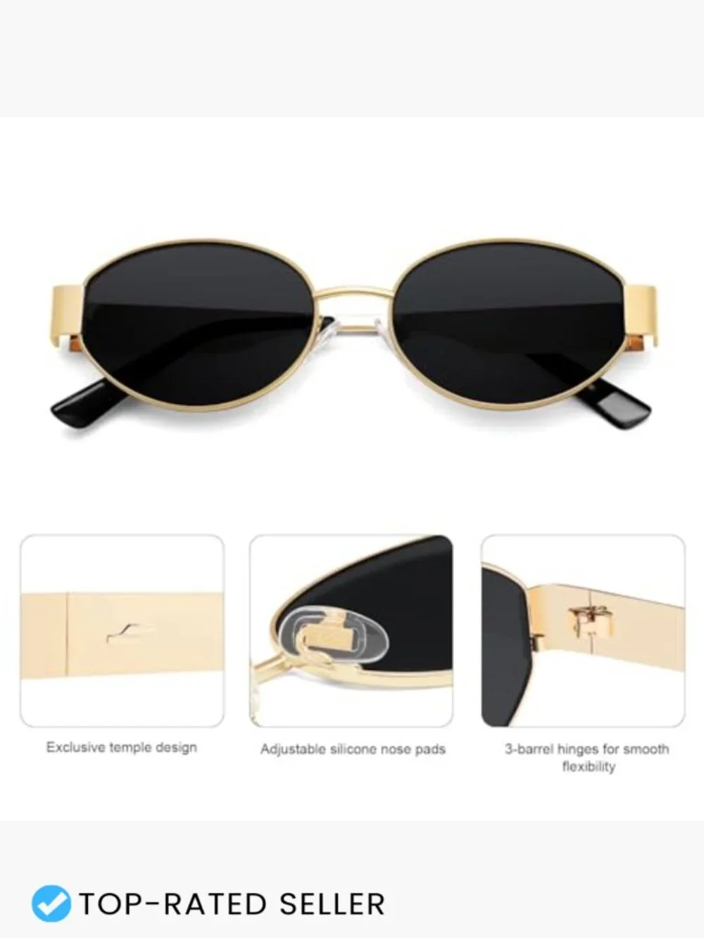 Retro Oval Sunglasses for Women Classic Shades UV Protection Trendy Y2K Elegant